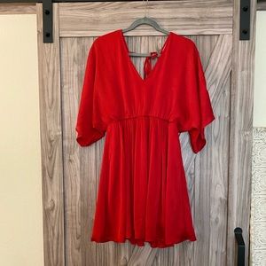 Jodifl red dolman sleeve mini dress